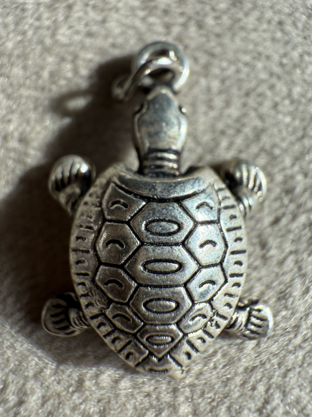 Silver Tone Turtle Pendant Charm